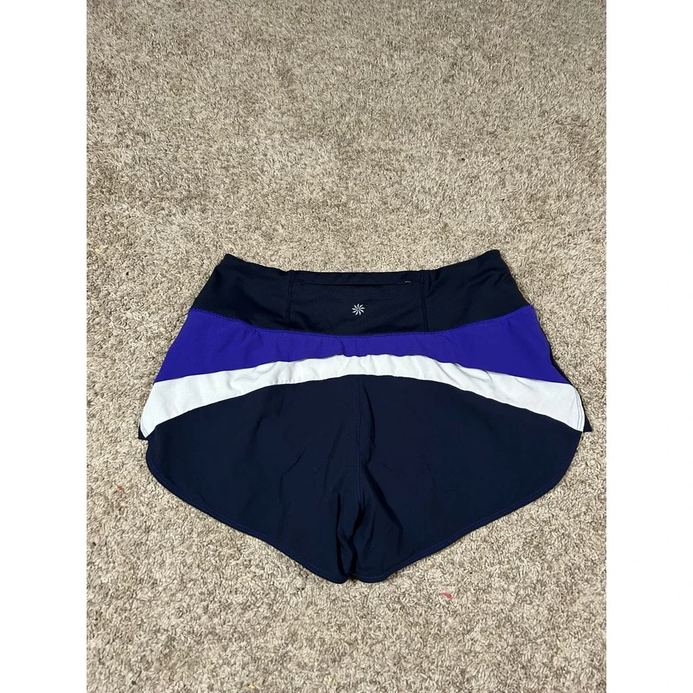 ATHLETA Running Shorts Womens S Purple‎ Blue White Athletic Gym Workout